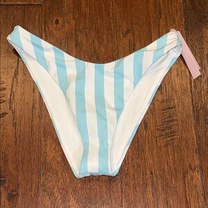 NWT! Victoria's Secret Small Brazilian Blue & White Striped Bikini *Bottom ONLY*